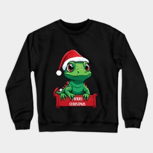 Cute xmas lizard merry christmas Crewneck Sweatshirt